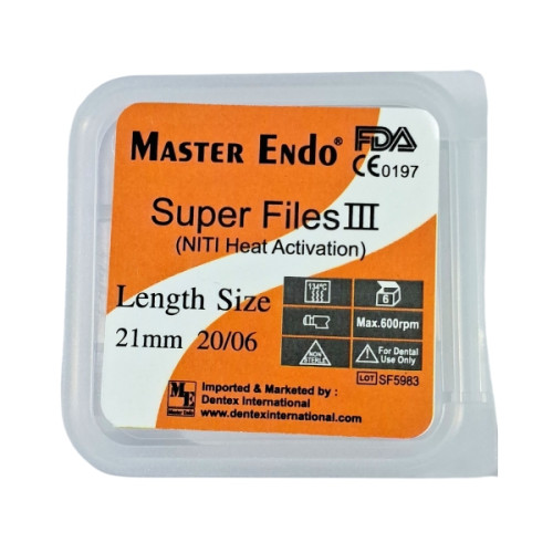 Master Endo Flexi 6% Taper Blue Rotary Files (Pack Of 6 Files)